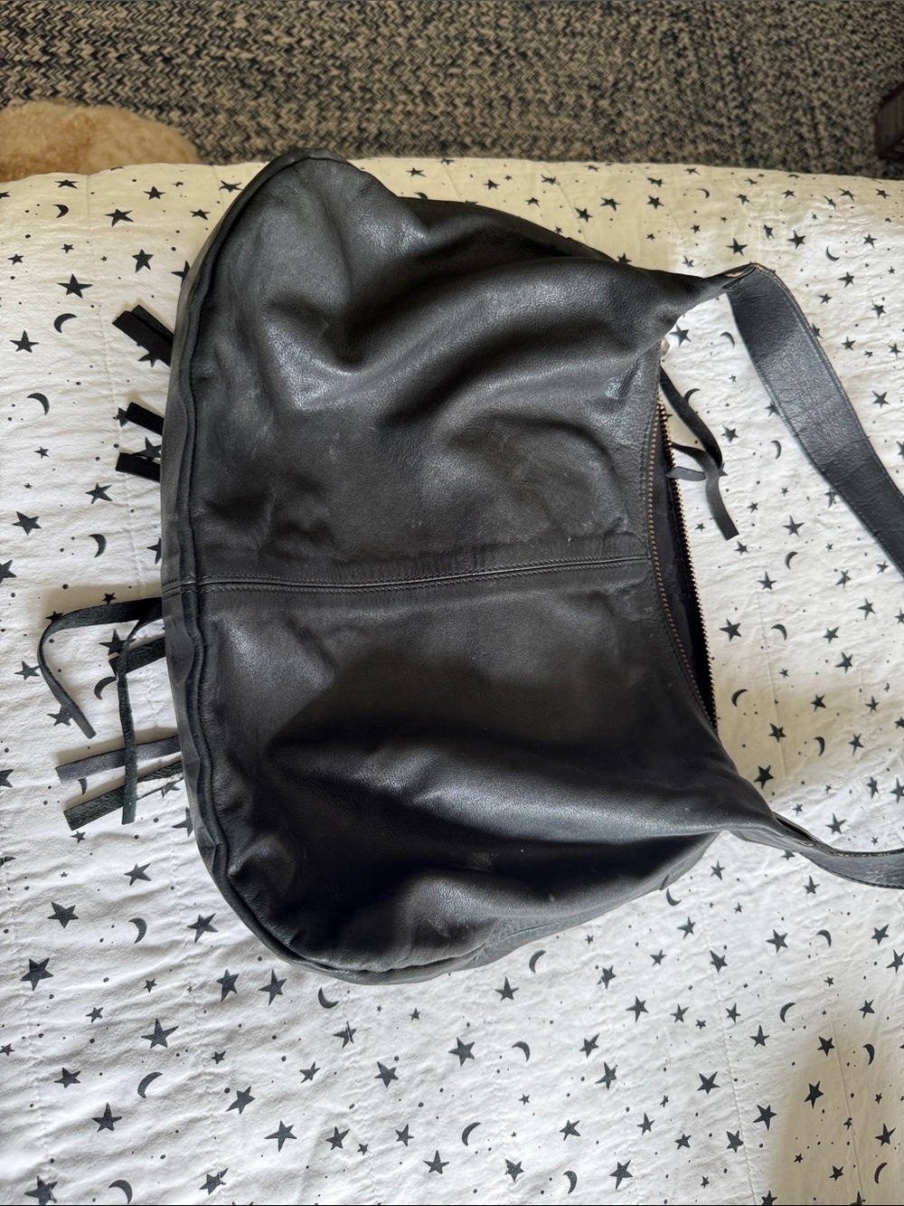 Black Leather Multi-Pocket Shoulder Bag, Pepe Moll - Picture 5 of 10